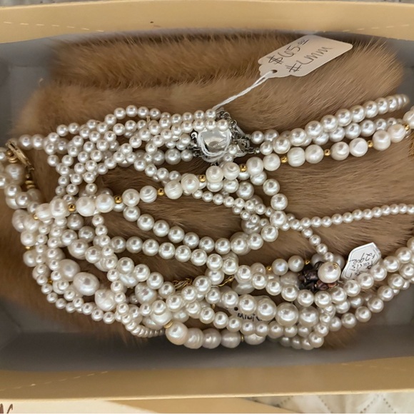 Neiman Marcus 2 Real fresh water pearls  16" vintage & S. Coventry gold plated. - Picture 2 of 13